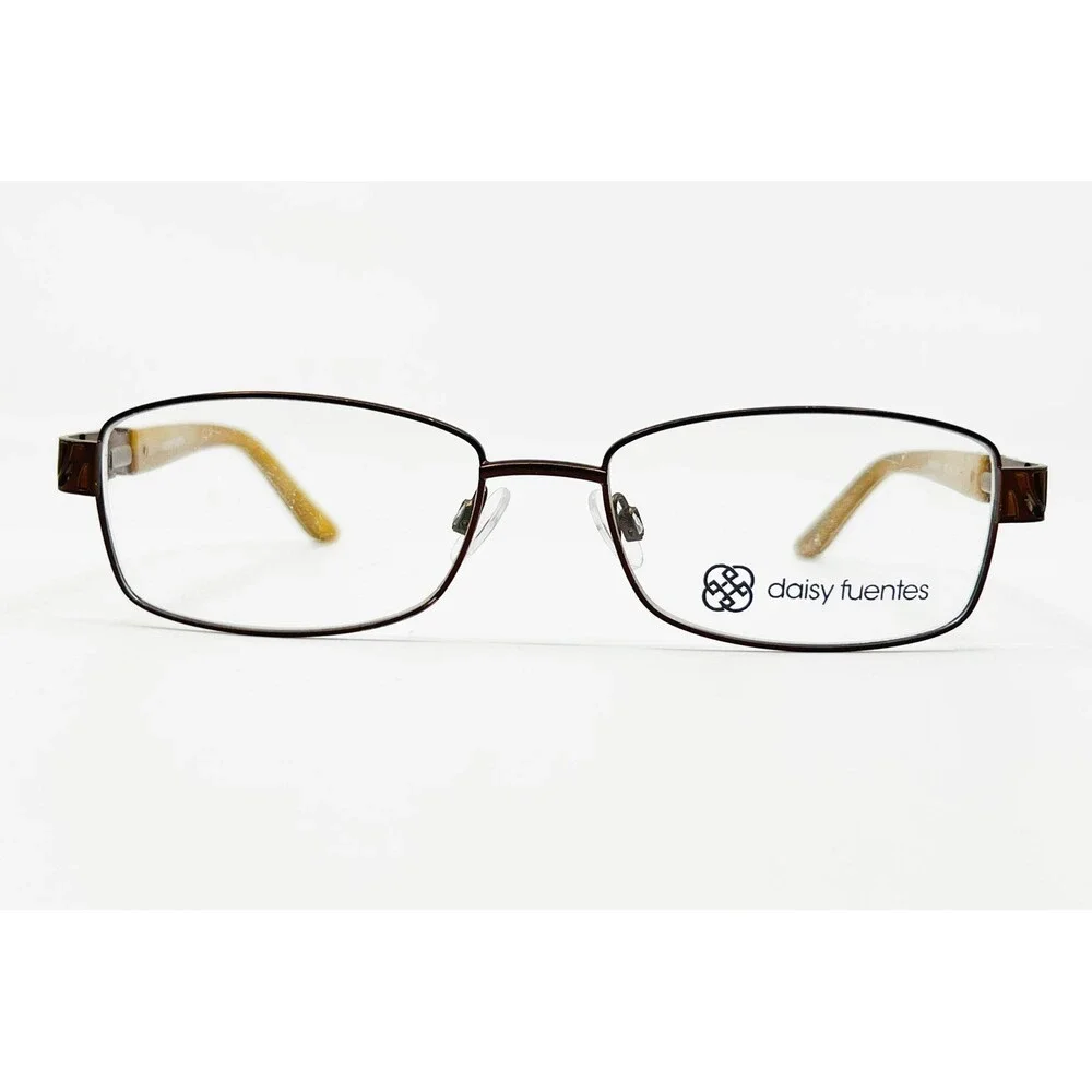 Daisy Fuentes Eyeglasses Women Brown Donella 183 Zebra Pattern 53-16-135
